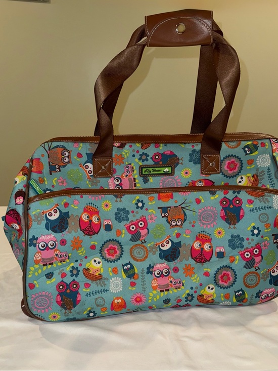 Lily Bloom Handbags - Lily Bloom Owl Rolling Carry On Luggage Bag Weekender Tote Retractable Handle